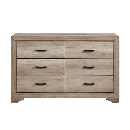 Homelegance Lonan 6 Drawer Dresser in Natural 1955-5 - Premium Dresser from Homelegance (Titan Warehouse) - Just $448.50! Shop now at Furniture Wholesale Plus  We are the best furniture store in Nashville, Hendersonville, Goodlettsville, Madison, Antioch, Mount Juliet, Lebanon, Gallatin, Springfield, Murfreesboro, Franklin, Brentwood