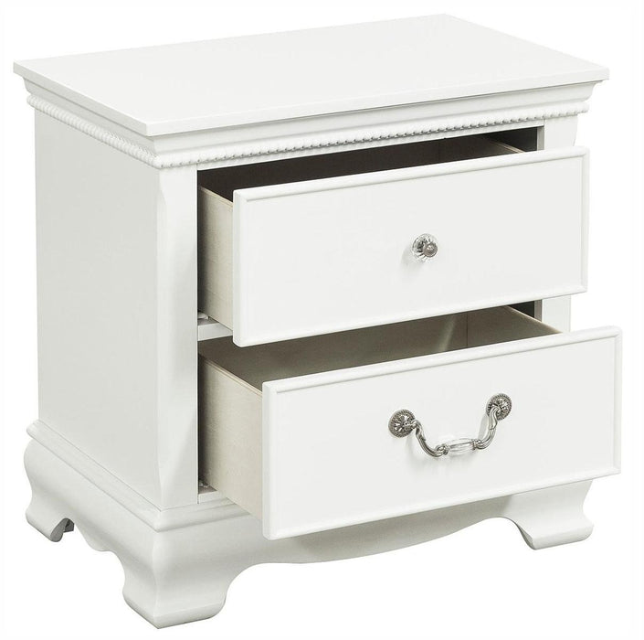 Homelegance Lucida 2 Drawer Nightstand in White 2039W-4 - Premium Nightstand from Homelegance (Titan Warehouse) - Just $198.90! Shop now at Furniture Wholesale Plus  We are the best furniture store in Nashville, Hendersonville, Goodlettsville, Madison, Antioch, Mount Juliet, Lebanon, Gallatin, Springfield, Murfreesboro, Franklin, Brentwood