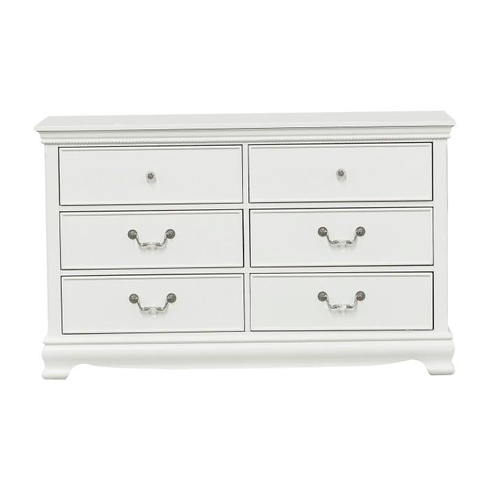 Homelegance Lucida 6 Drawer Dresser in White 2039W-5 - Premium Dresser from Homelegance (Titan Warehouse) - Just $546! Shop now at Furniture Wholesale Plus  We are the best furniture store in Nashville, Hendersonville, Goodlettsville, Madison, Antioch, Mount Juliet, Lebanon, Gallatin, Springfield, Murfreesboro, Franklin, Brentwood