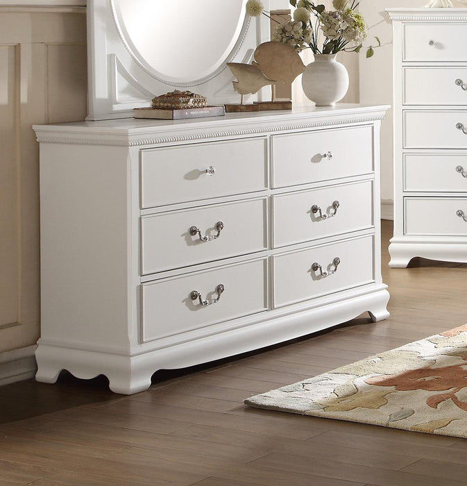 Homelegance Lucida 6 Drawer Dresser in White 2039W-5 - Premium Dresser from Homelegance (Titan Warehouse) - Just $546! Shop now at Furniture Wholesale Plus  We are the best furniture store in Nashville, Hendersonville, Goodlettsville, Madison, Antioch, Mount Juliet, Lebanon, Gallatin, Springfield, Murfreesboro, Franklin, Brentwood