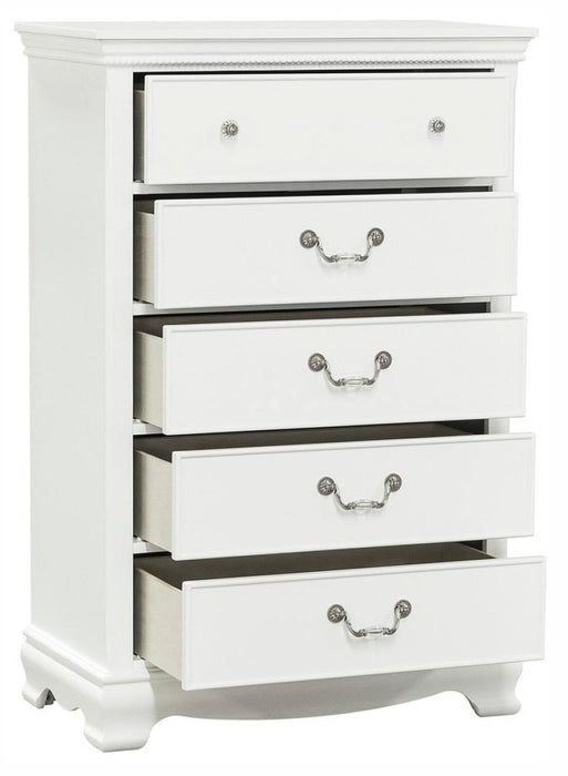 Homelegance Lucida 5 Drawer Chest in White 2039W-9 - Premium Chest from Homelegance (Titan Warehouse) - Just $487.50! Shop now at Furniture Wholesale Plus  We are the best furniture store in Nashville, Hendersonville, Goodlettsville, Madison, Antioch, Mount Juliet, Lebanon, Gallatin, Springfield, Murfreesboro, Franklin, Brentwood