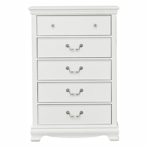 Homelegance Lucida 5 Drawer Chest in White 2039W-9 - Premium Chest from Homelegance (Titan Warehouse) - Just $487.50! Shop now at Furniture Wholesale Plus  We are the best furniture store in Nashville, Hendersonville, Goodlettsville, Madison, Antioch, Mount Juliet, Lebanon, Gallatin, Springfield, Murfreesboro, Franklin, Brentwood