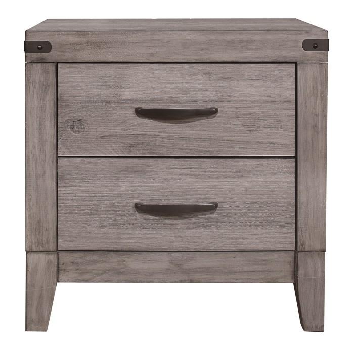 Homelegance Woodrow 2 Drawer Nightstand in Gray 2042-4 - Premium Nightstand from Homelegance (Titan Warehouse) - Just $136.50! Shop now at Furniture Wholesale Plus  We are the best furniture store in Nashville, Hendersonville, Goodlettsville, Madison, Antioch, Mount Juliet, Lebanon, Gallatin, Springfield, Murfreesboro, Franklin, Brentwood