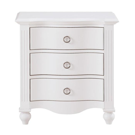 Homelegance Meghan 3 Drawer Nightstand in White 2058WH-4 - Premium Nightstand from Homelegance (Titan Warehouse) - Just $292.50! Shop now at Furniture Wholesale Plus  We are the best furniture store in Nashville, Hendersonville, Goodlettsville, Madison, Antioch, Mount Juliet, Lebanon, Gallatin, Springfield, Murfreesboro, Franklin, Brentwood