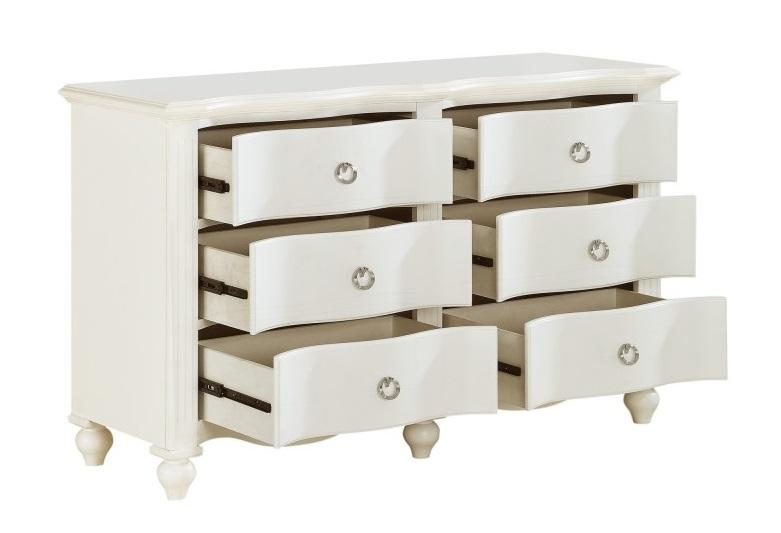 Homelegance Meghan 6 Drawer Dresser in White 2058WH-5 - Premium Dresser from Homelegance (Titan Warehouse) - Just $585! Shop now at Furniture Wholesale Plus  We are the best furniture store in Nashville, Hendersonville, Goodlettsville, Madison, Antioch, Mount Juliet, Lebanon, Gallatin, Springfield, Murfreesboro, Franklin, Brentwood