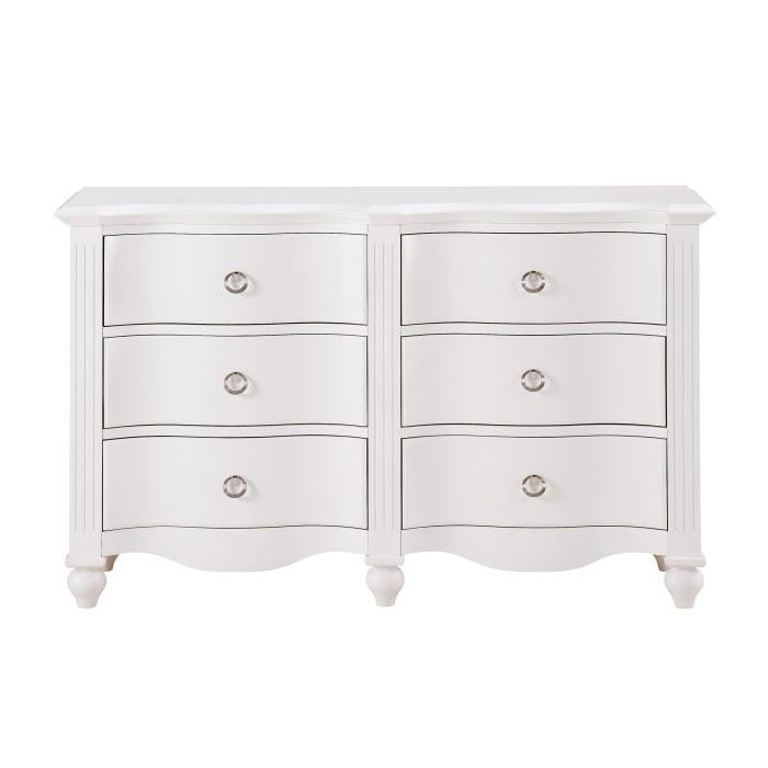 Homelegance Meghan 6 Drawer Dresser in White 2058WH-5 - Premium Dresser from Homelegance (Titan Warehouse) - Just $585! Shop now at Furniture Wholesale Plus  We are the best furniture store in Nashville, Hendersonville, Goodlettsville, Madison, Antioch, Mount Juliet, Lebanon, Gallatin, Springfield, Murfreesboro, Franklin, Brentwood