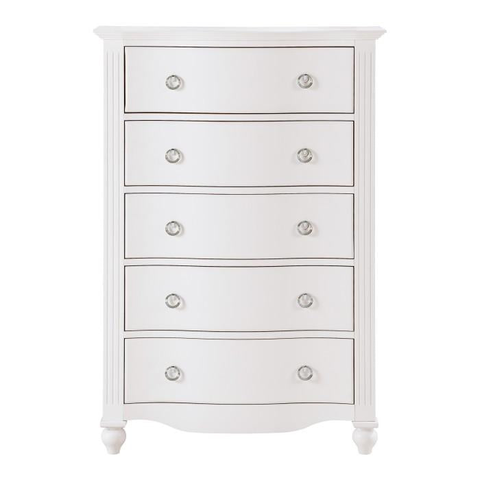 Homelegance Meghan 5 Drawer Chest in White 2058WH-9 - Premium Chest from Homelegance (Titan Warehouse) - Just $633.75! Shop now at Furniture Wholesale Plus  We are the best furniture store in Nashville, Hendersonville, Goodlettsville, Madison, Antioch, Mount Juliet, Lebanon, Gallatin, Springfield, Murfreesboro, Franklin, Brentwood