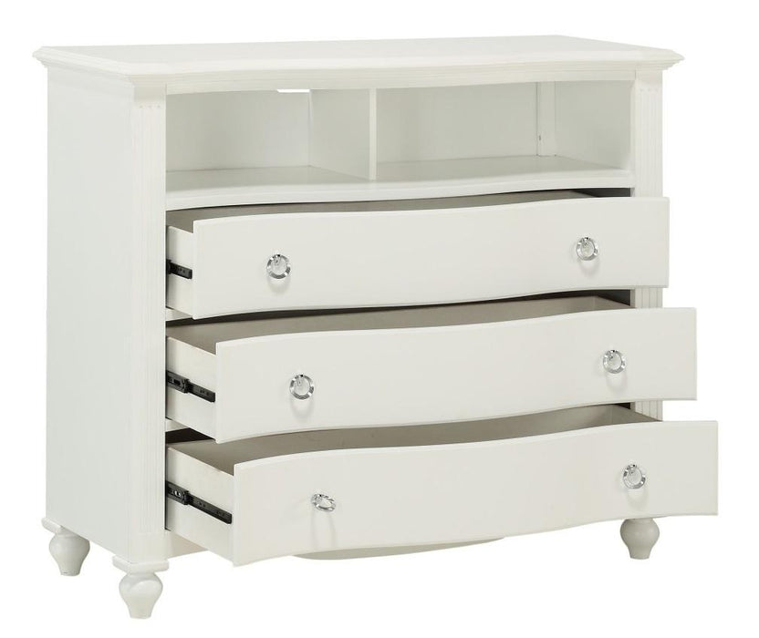 Homelegance Meghan 3 Drawer Media Chest in White 2058WH-11 - Premium Media Chest from Homelegance (Titan Warehouse) - Just $641.55! Shop now at Furniture Wholesale Plus  We are the best furniture store in Nashville, Hendersonville, Goodlettsville, Madison, Antioch, Mount Juliet, Lebanon, Gallatin, Springfield, Murfreesboro, Franklin, Brentwood