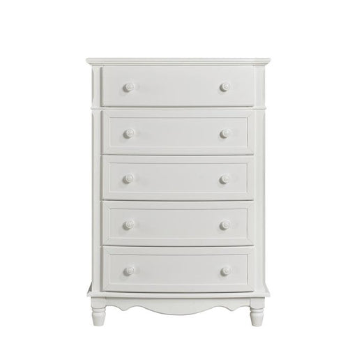 Homelegance Clementine 5 Drawer Chest in White B1799-9 - Premium Chest from Homelegance (Titan Warehouse) - Just $546! Shop now at Furniture Wholesale Plus  We are the best furniture store in Nashville, Hendersonville, Goodlettsville, Madison, Antioch, Mount Juliet, Lebanon, Gallatin, Springfield, Murfreesboro, Franklin, Brentwood