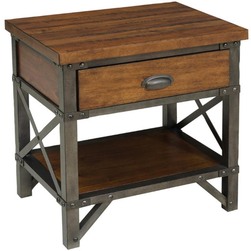 Homelegance Holverson Nightstand in Rustic Brown & Gunmetal 1715-4 - Premium Nightstand from Homelegance (Titan Warehouse) - Just $263.25! Shop now at Furniture Wholesale Plus  We are the best furniture store in Nashville, Hendersonville, Goodlettsville, Madison, Antioch, Mount Juliet, Lebanon, Gallatin, Springfield, Murfreesboro, Franklin, Brentwood