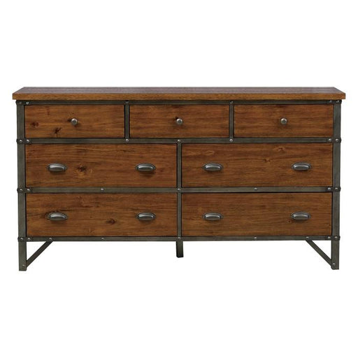 Homelegance Holverson Dresser in Rustic Brown & Gunmetal 1715-5 - Premium Dresser from Homelegance (Titan Warehouse) - Just $772.20! Shop now at Furniture Wholesale Plus  We are the best furniture store in Nashville, Hendersonville, Goodlettsville, Madison, Antioch, Mount Juliet, Lebanon, Gallatin, Springfield, Murfreesboro, Franklin, Brentwood