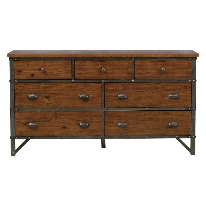 Homelegance Holverson Dresser in Rustic Brown & Gunmetal 1715-5 - Premium Dresser from Homelegance (Titan Warehouse) - Just $772.20! Shop now at Furniture Wholesale Plus  We are the best furniture store in Nashville, Hendersonville, Goodlettsville, Madison, Antioch, Mount Juliet, Lebanon, Gallatin, Springfield, Murfreesboro, Franklin, Brentwood