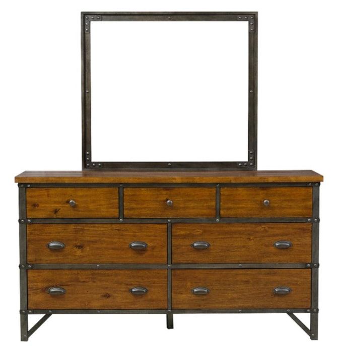 Homelegance Holverson Dresser in Rustic Brown & Gunmetal 1715-5 - Premium Dresser from Homelegance (Titan Warehouse) - Just $772.20! Shop now at Furniture Wholesale Plus  We are the best furniture store in Nashville, Hendersonville, Goodlettsville, Madison, Antioch, Mount Juliet, Lebanon, Gallatin, Springfield, Murfreesboro, Franklin, Brentwood