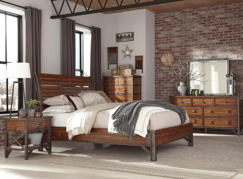 Homelegance Holverson Queen Platform Bed in Rustic Brown & Gunmetal 1715-1* - Premium Bed from Homelegance (Titan Warehouse) - Just $711.75! Shop now at Furniture Wholesale Plus  We are the best furniture store in Nashville, Hendersonville, Goodlettsville, Madison, Antioch, Mount Juliet, Lebanon, Gallatin, Springfield, Murfreesboro, Franklin, Brentwood