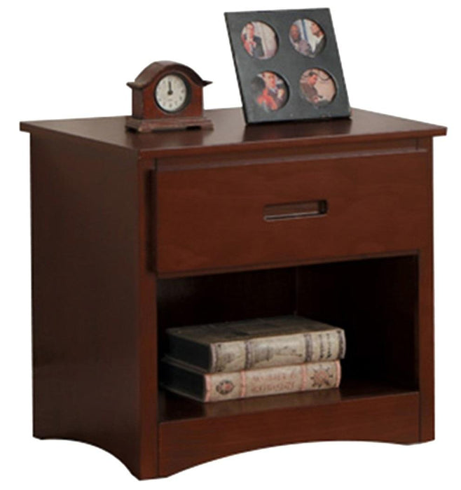 Homelegance Rowe 1 Drawer Night Stand in Dark Cherry B2013DC-4 - Premium Nightstand from Homelegance (Titan Warehouse) - Just $165.75! Shop now at Furniture Wholesale Plus  We are the best furniture store in Nashville, Hendersonville, Goodlettsville, Madison, Antioch, Mount Juliet, Lebanon, Gallatin, Springfield, Murfreesboro, Franklin, Brentwood