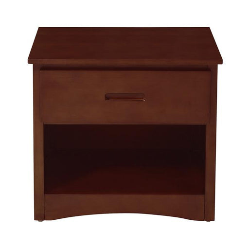 Homelegance Rowe 1 Drawer Night Stand in Dark Cherry B2013DC-4 - Premium Nightstand from Homelegance (Titan Warehouse) - Just $165.75! Shop now at Furniture Wholesale Plus  We are the best furniture store in Nashville, Hendersonville, Goodlettsville, Madison, Antioch, Mount Juliet, Lebanon, Gallatin, Springfield, Murfreesboro, Franklin, Brentwood