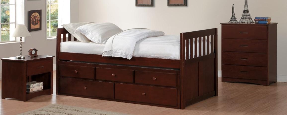 Homelegance Rowe Twin/Twin Trundle Bed w/ Two Storage Drawers in Dark Cherry B2013PRDC-1* - Premium Bed from Homelegance (Titan Warehouse) - Just $485.55! Shop now at Furniture Wholesale Plus  We are the best furniture store in Nashville, Hendersonville, Goodlettsville, Madison, Antioch, Mount Juliet, Lebanon, Gallatin, Springfield, Murfreesboro, Franklin, Brentwood