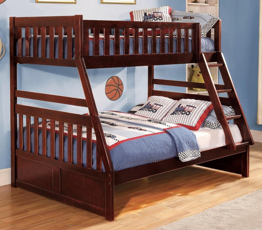 Homelegance Rowe Twin/Full Bunk Bed in Dark Cherry B2013TFDC-1* - Premium Bed from Homelegance (Titan Warehouse) - Just $505.05! Shop now at Furniture Wholesale Plus  We are the best furniture store in Nashville, Hendersonville, Goodlettsville, Madison, Antioch, Mount Juliet, Lebanon, Gallatin, Springfield, Murfreesboro, Franklin, Brentwood