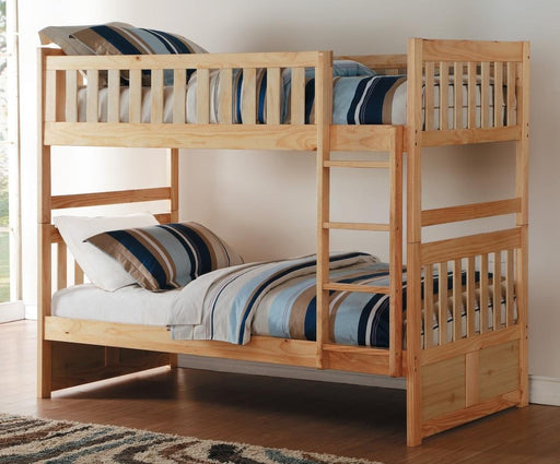 Homelegance Bartly Twin/Twin Bunk Bed in Natural B2043-1* - Premium Bed from Homelegance (Titan Warehouse) - Just $427.05! Shop now at Furniture Wholesale Plus  We are the best furniture store in Nashville, Hendersonville, Goodlettsville, Madison, Antioch, Mount Juliet, Lebanon, Gallatin, Springfield, Murfreesboro, Franklin, Brentwood