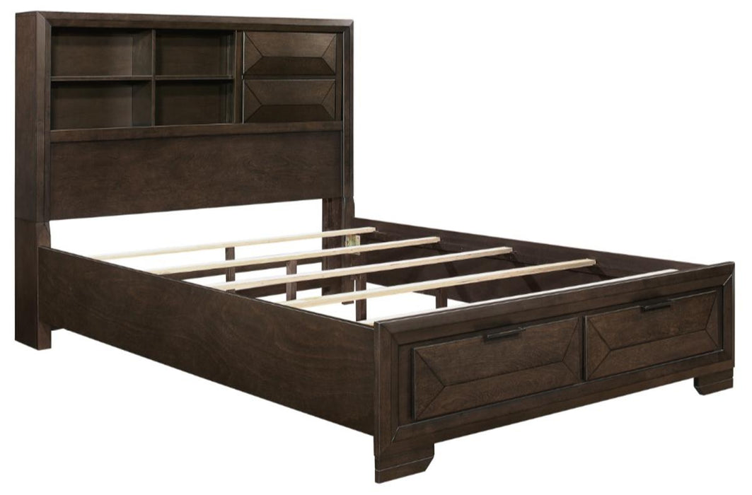 Homelegance Chesky King Bookcase Bed with Footboard Storage in Warm Espresso 1753K-1EK* - Premium Bed from Homelegance (Titan Warehouse) - Just $848.25! Shop now at Furniture Wholesale Plus  We are the best furniture store in Nashville, Hendersonville, Goodlettsville, Madison, Antioch, Mount Juliet, Lebanon, Gallatin, Springfield, Murfreesboro, Franklin, Brentwood