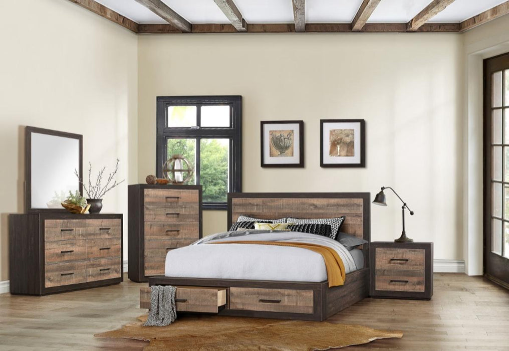 Homelegance Miter King Platform Bed with Footboard Storage in Rustin Mahogany & Dark Ebony 1762K-1EK* - Premium Bed from Homelegance (Titan Warehouse) - Just $705.90! Shop now at Furniture Wholesale Plus  We are the best furniture store in Nashville, Hendersonville, Goodlettsville, Madison, Antioch, Mount Juliet, Lebanon, Gallatin, Springfield, Murfreesboro, Franklin, Brentwood