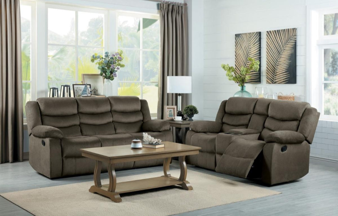 Homelegance Furniture Discus Double Reclining Loveseat in Brown 9526BR-2 - Premium Loveseat from Homelegance (Titan Warehouse) - Just $700.05! Shop now at Furniture Wholesale Plus  We are the best furniture store in Nashville, Hendersonville, Goodlettsville, Madison, Antioch, Mount Juliet, Lebanon, Gallatin, Springfield, Murfreesboro, Franklin, Brentwood