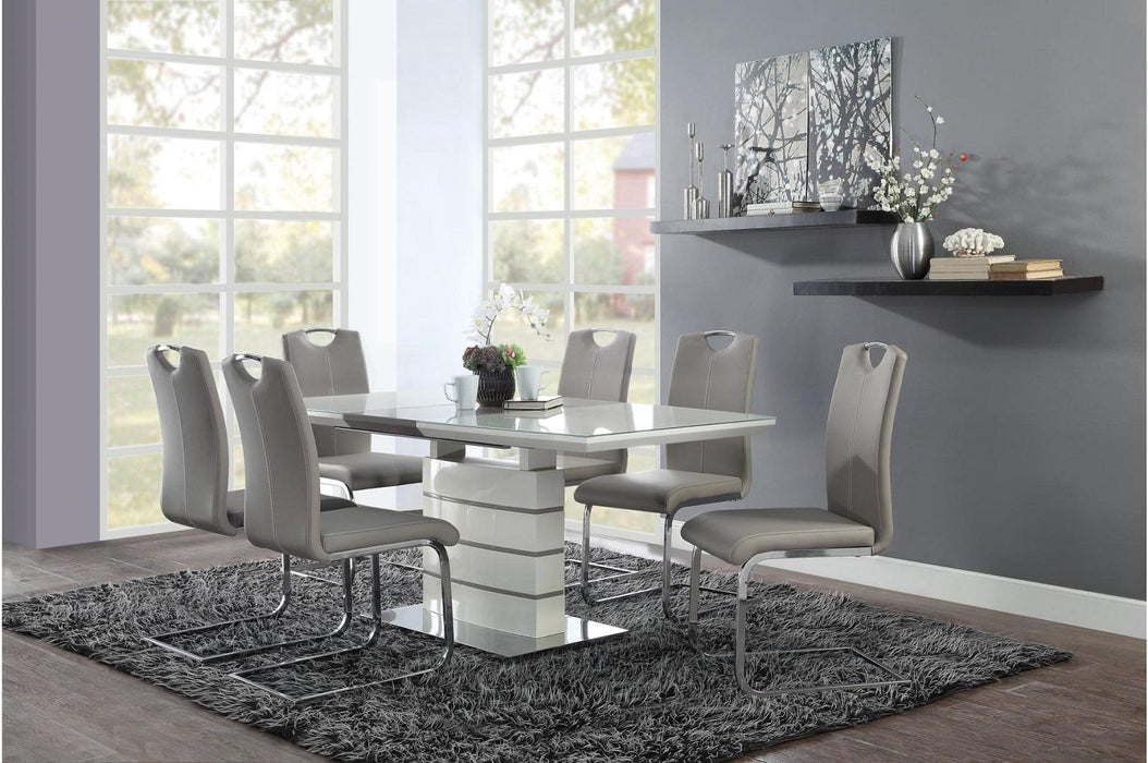 Homelegance Glissand Dining Table in White & Gray 5599-71* - Premium Dining Table from Homelegance (Titan Warehouse) - Just $567.45! Shop now at Furniture Wholesale Plus  We are the best furniture store in Nashville, Hendersonville, Goodlettsville, Madison, Antioch, Mount Juliet, Lebanon, Gallatin, Springfield, Murfreesboro, Franklin, Brentwood