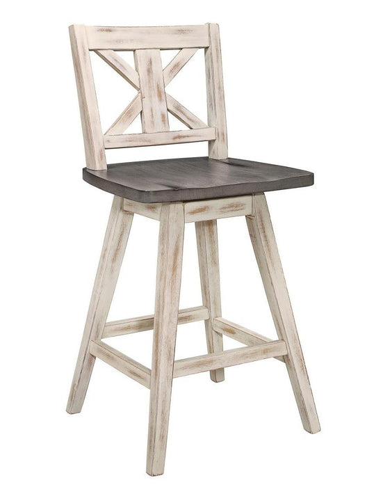 Homelegance Amsonia Swivel Counter Height Chair in Gray and White (Set of 2) - Premium Chair from Homelegance (Titan Warehouse) - Just $117! Shop now at Furniture Wholesale Plus  We are the best furniture store in Nashville, Hendersonville, Goodlettsville, Madison, Antioch, Mount Juliet, Lebanon, Gallatin, Springfield, Murfreesboro, Franklin, Brentwood