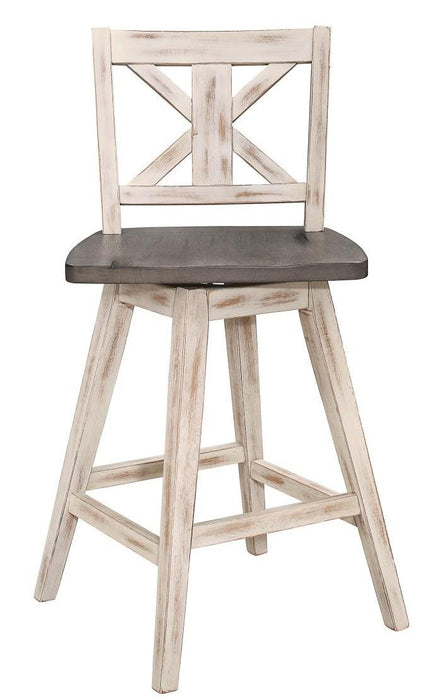 Homelegance Amsonia Swivel Counter Height Chair in Gray and White (Set of 2) - Premium Chair from Homelegance (Titan Warehouse) - Just $117! Shop now at Furniture Wholesale Plus  We are the best furniture store in Nashville, Hendersonville, Goodlettsville, Madison, Antioch, Mount Juliet, Lebanon, Gallatin, Springfield, Murfreesboro, Franklin, Brentwood