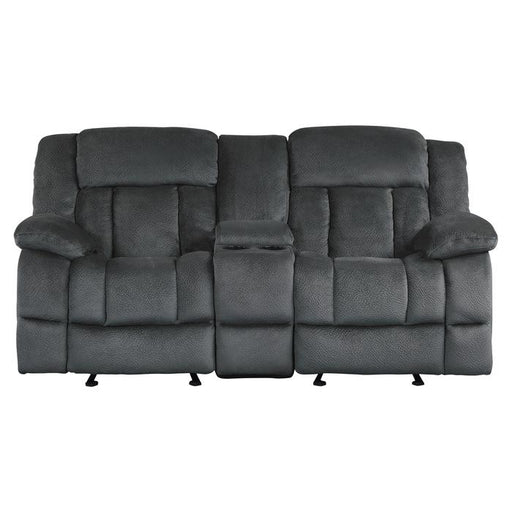 Homelegance Furniture Laurelton Double Glider Reclining Loveseat w/ Center Console in Charcoal 9636CC-2 - Premium Loveseat from Homelegance (Titan Warehouse) - Just $934.05! Shop now at Furniture Wholesale Plus  We are the best furniture store in Nashville, Hendersonville, Goodlettsville, Madison, Antioch, Mount Juliet, Lebanon, Gallatin, Springfield, Murfreesboro, Franklin, Brentwood