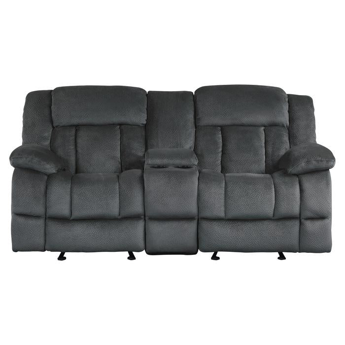 Homelegance Furniture Laurelton Double Glider Reclining Loveseat w/ Center Console in Charcoal 9636CC-2 - Premium Loveseat from Homelegance (Titan Warehouse) - Just $934.05! Shop now at Furniture Wholesale Plus  We are the best furniture store in Nashville, Hendersonville, Goodlettsville, Madison, Antioch, Mount Juliet, Lebanon, Gallatin, Springfield, Murfreesboro, Franklin, Brentwood