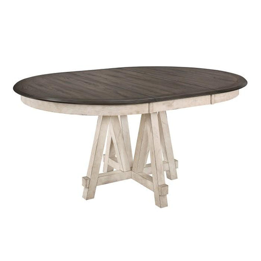 Homelegance Clover Round Dining Table in White and Gray 5656-66* - Premium Dining Table from Homelegance (Titan Warehouse) - Just $507! Shop now at Furniture Wholesale Plus  We are the best furniture store in Nashville, Hendersonville, Goodlettsville, Madison, Antioch, Mount Juliet, Lebanon, Gallatin, Springfield, Murfreesboro, Franklin, Brentwood