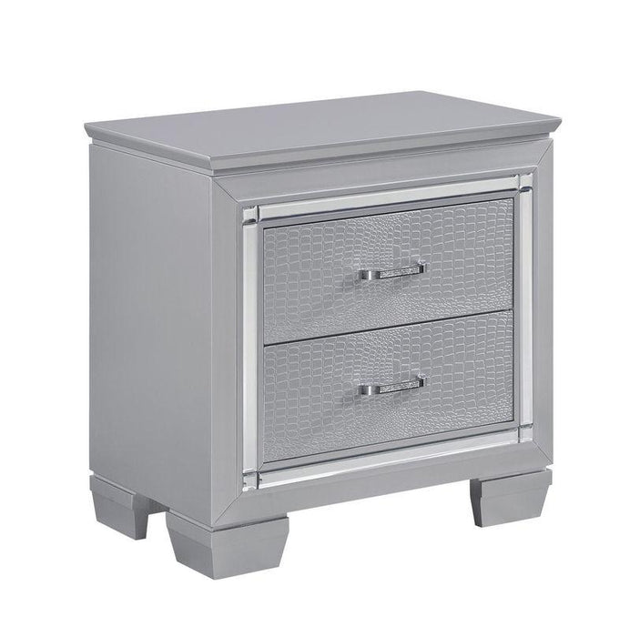 Homelegance Allura Nightstand in Silver 1916-4 - Premium Nightstand from Homelegance (Titan Warehouse) - Just $312! Shop now at Furniture Wholesale Plus  We are the best furniture store in Nashville, Hendersonville, Goodlettsville, Madison, Antioch, Mount Juliet, Lebanon, Gallatin, Springfield, Murfreesboro, Franklin, Brentwood