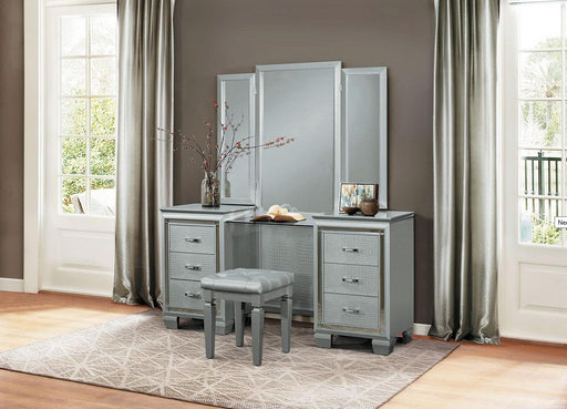 Homelegance Allura Vanity Dresser with Mirror in Silver 1916-15* - Premium Dresser from Homelegance (Titan Warehouse) - Just $836.55! Shop now at Furniture Wholesale Plus  We are the best furniture store in Nashville, Hendersonville, Goodlettsville, Madison, Antioch, Mount Juliet, Lebanon, Gallatin, Springfield, Murfreesboro, Franklin, Brentwood