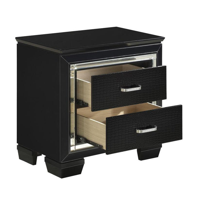 Homelegance Allura Nightstand in Black 1916BK-4 - Premium Nightstand from Homelegance (Titan Warehouse) - Just $312! Shop now at Furniture Wholesale Plus  We are the best furniture store in Nashville, Hendersonville, Goodlettsville, Madison, Antioch, Mount Juliet, Lebanon, Gallatin, Springfield, Murfreesboro, Franklin, Brentwood