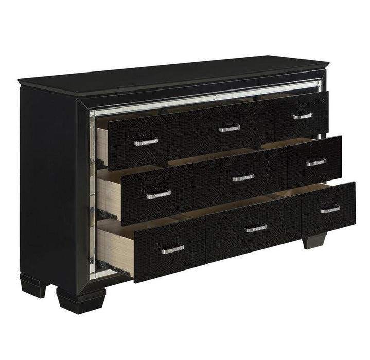 Homelegance Allura Dresser in Black 1916BK-5 - Premium Dresser from Homelegance (Titan Warehouse) - Just $682.50! Shop now at Furniture Wholesale Plus  We are the best furniture store in Nashville, Hendersonville, Goodlettsville, Madison, Antioch, Mount Juliet, Lebanon, Gallatin, Springfield, Murfreesboro, Franklin, Brentwood