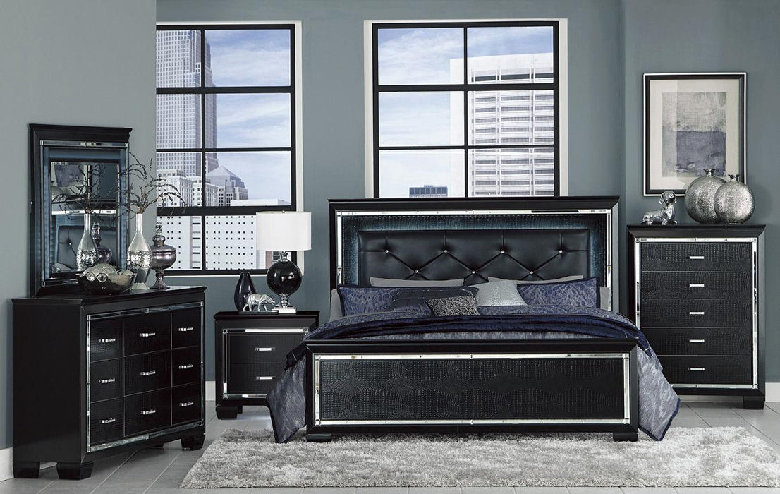 Homelegance Allura King Panel Bed in Black 1916KBK-1EK* - Premium Bed from Homelegance (Titan Warehouse) - Just $856.05! Shop now at Furniture Wholesale Plus  We are the best furniture store in Nashville, Hendersonville, Goodlettsville, Madison, Antioch, Mount Juliet, Lebanon, Gallatin, Springfield, Murfreesboro, Franklin, Brentwood