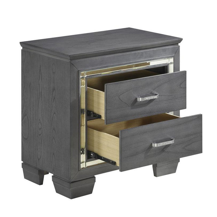 Homelegance Allura Nightstand in Gray 1916GY-4 - Premium Nightstand from Homelegance (Titan Warehouse) - Just $312! Shop now at Furniture Wholesale Plus  We are the best furniture store in Nashville, Hendersonville, Goodlettsville, Madison, Antioch, Mount Juliet, Lebanon, Gallatin, Springfield, Murfreesboro, Franklin, Brentwood