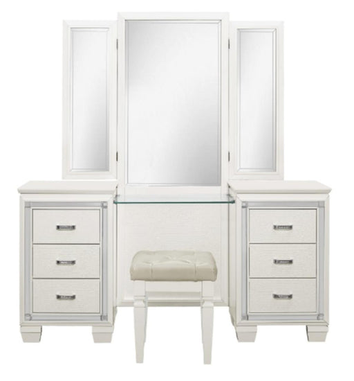 Homelegance Allura Vanity Stool in White 1916W-14 - Premium Stool from Homelegance (Titan Warehouse) - Just $76.05! Shop now at Furniture Wholesale Plus  We are the best furniture store in Nashville, Hendersonville, Goodlettsville, Madison, Antioch, Mount Juliet, Lebanon, Gallatin, Springfield, Murfreesboro, Franklin, Brentwood