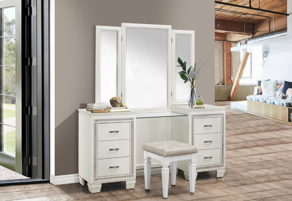 Homelegance Allura Vanity Stool in White 1916W-14 - Premium Stool from Homelegance (Titan Warehouse) - Just $76.05! Shop now at Furniture Wholesale Plus  We are the best furniture store in Nashville, Hendersonville, Goodlettsville, Madison, Antioch, Mount Juliet, Lebanon, Gallatin, Springfield, Murfreesboro, Franklin, Brentwood