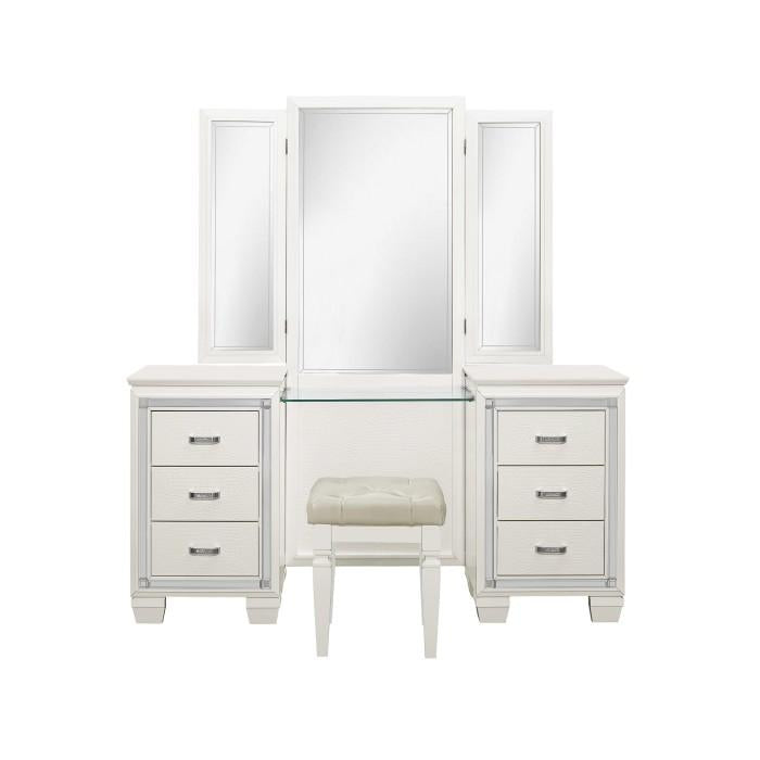 Homelegance Allura Vanity Dresser with Mirror in White 1916W-15* - Premium Dresser from Homelegance (Titan Warehouse) - Just $836.55! Shop now at Furniture Wholesale Plus  We are the best furniture store in Nashville, Hendersonville, Goodlettsville, Madison, Antioch, Mount Juliet, Lebanon, Gallatin, Springfield, Murfreesboro, Franklin, Brentwood