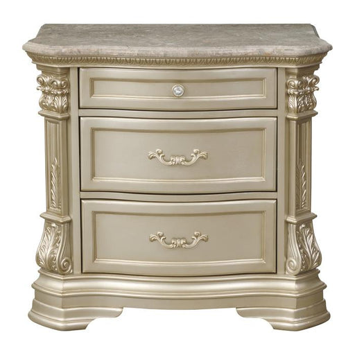 Homelegance Antoinetta Nightstand in Champagne Wood 1919NC-4 - Premium Nightstand from Homelegance (Titan Warehouse) - Just $622.05! Shop now at Furniture Wholesale Plus  We are the best furniture store in Nashville, Hendersonville, Goodlettsville, Madison, Antioch, Mount Juliet, Lebanon, Gallatin, Springfield, Murfreesboro, Franklin, Brentwood