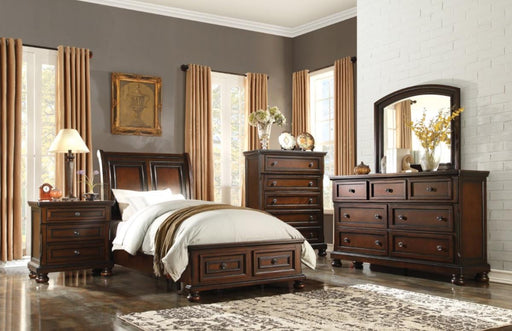 Homelegance Cumberland Queen Sleigh Platform Bed with Footboard Storage in Brown Cherry 2159-1* - Premium Bed from Homelegance (Titan Warehouse) - Just $992.55! Shop now at Furniture Wholesale Plus  We are the best furniture store in Nashville, Hendersonville, Goodlettsville, Madison, Antioch, Mount Juliet, Lebanon, Gallatin, Springfield, Murfreesboro, Franklin, Brentwood