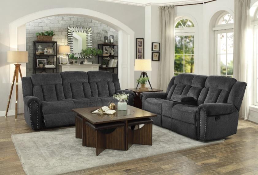 Homelegance Furniture Nutmeg Double Reclining Loveseat in Charcoal Gray 9901CC-2 - Premium Loveseat from Homelegance (Titan Warehouse) - Just $973.05! Shop now at Furniture Wholesale Plus  We are the best furniture store in Nashville, Hendersonville, Goodlettsville, Madison, Antioch, Mount Juliet, Lebanon, Gallatin, Springfield, Murfreesboro, Franklin, Brentwood