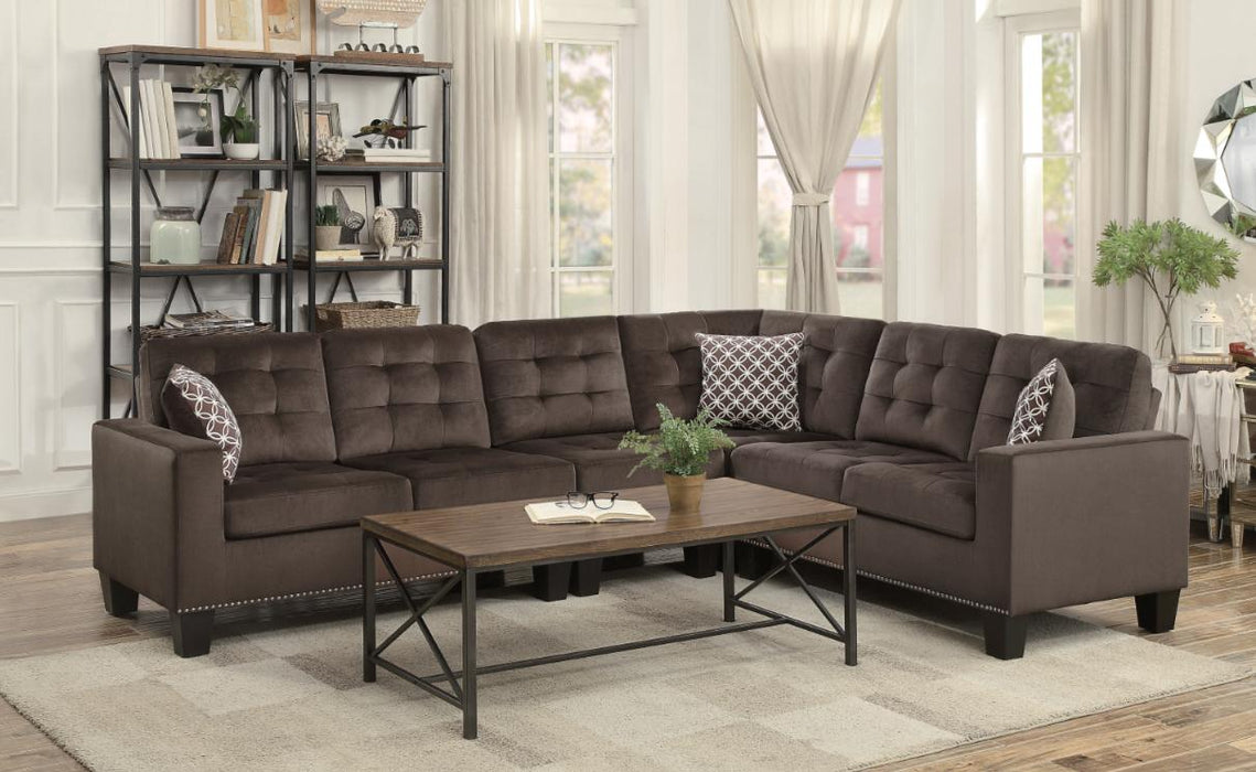 Homelegance Furniture Lantana 2-Piece Reversible Sectional in Chocolate 9957CH*SC - Premium Sectional from Homelegance (Titan Warehouse) - Just $973.05! Shop now at Furniture Wholesale Plus  We are the best furniture store in Nashville, Hendersonville, Goodlettsville, Madison, Antioch, Mount Juliet, Lebanon, Gallatin, Springfield, Murfreesboro, Franklin, Brentwood