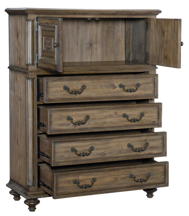 Homelegance Furniture Rachelle 4 Drawer Chest in Weathered Pecan 1693-9 - Premium Chest from Homelegance (Titan Warehouse) - Just $924.30! Shop now at Furniture Wholesale Plus  We are the best furniture store in Nashville, Hendersonville, Goodlettsville, Madison, Antioch, Mount Juliet, Lebanon, Gallatin, Springfield, Murfreesboro, Franklin, Brentwood