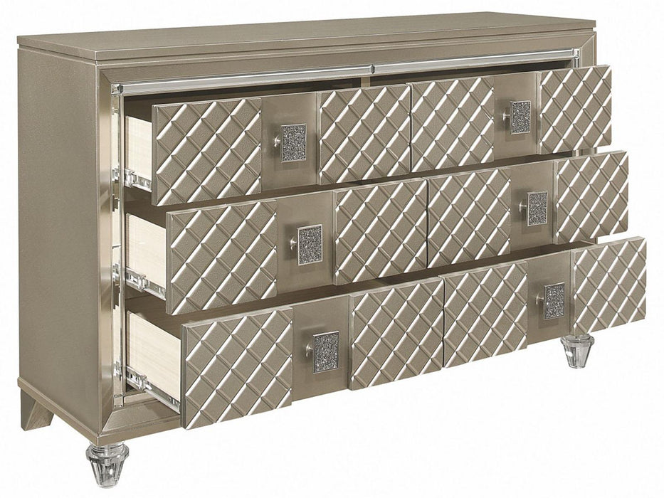 Homelegance Furniture Youth Loudon 6 Drawer Dresser in Champagne Metallic B1515-5 - Premium Dresser from Homelegance (Titan Warehouse) - Just $627.90! Shop now at Furniture Wholesale Plus  We are the best furniture store in Nashville, Hendersonville, Goodlettsville, Madison, Antioch, Mount Juliet, Lebanon, Gallatin, Springfield, Murfreesboro, Franklin, Brentwood