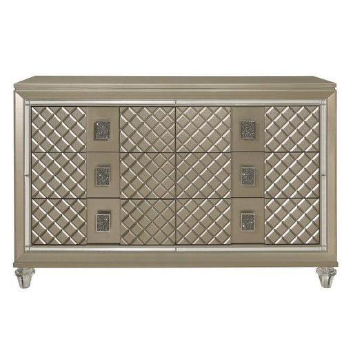 Homelegance Furniture Youth Loudon 6 Drawer Dresser in Champagne Metallic B1515-5 - Premium Dresser from Homelegance (Titan Warehouse) - Just $627.90! Shop now at Furniture Wholesale Plus  We are the best furniture store in Nashville, Hendersonville, Goodlettsville, Madison, Antioch, Mount Juliet, Lebanon, Gallatin, Springfield, Murfreesboro, Franklin, Brentwood