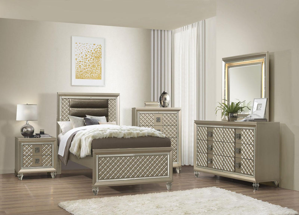 Homelegance Furniture Youth Loudon 4 Drawer Chest in Champagne Metallic B1515-9 - Premium Chest from Homelegance (Titan Warehouse) - Just $514.80! Shop now at Furniture Wholesale Plus  We are the best furniture store in Nashville, Hendersonville, Goodlettsville, Madison, Antioch, Mount Juliet, Lebanon, Gallatin, Springfield, Murfreesboro, Franklin, Brentwood