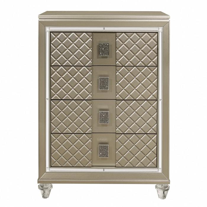 Homelegance Furniture Youth Loudon 4 Drawer Chest in Champagne Metallic B1515-9 - Premium Chest from Homelegance (Titan Warehouse) - Just $514.80! Shop now at Furniture Wholesale Plus  We are the best furniture store in Nashville, Hendersonville, Goodlettsville, Madison, Antioch, Mount Juliet, Lebanon, Gallatin, Springfield, Murfreesboro, Franklin, Brentwood